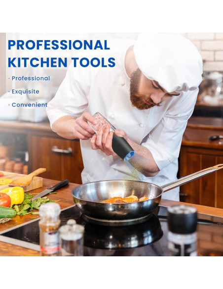 Juego de molinillos eléctricos UNNEES con luz LED, 2 unidades