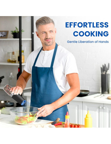 Juego de molinillos eléctricos UNNEES con luz LED, 2 unidades