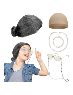 Disfraz de Vieja para Niñas Huskein con Peluca y Accesorios