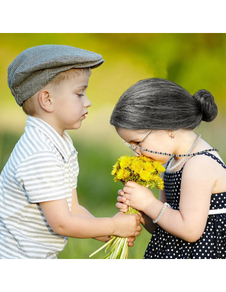 Disfraz de Vieja para Niñas Huskein con Peluca y Accesorios Disfraz de Vieja para Niñas Huskein con Peluca y Accesorios
