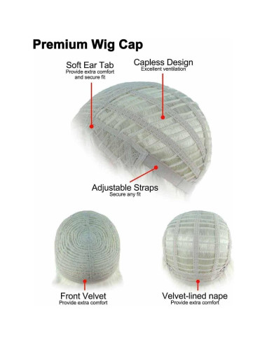 Peluca Malvada Madrastra HPO Pompadour Corazón Gris Plateado