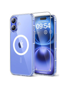 Funda Magnética TAURI para iPhone 16 6.1" Antiamarillento