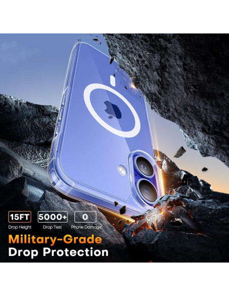 Funda Magnética TAURI para iPhone 16 6.1" Antiamarillento