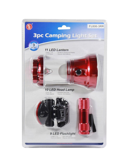 Conjunto de luces de camping SE FL806-3RR - 3 piezas LED