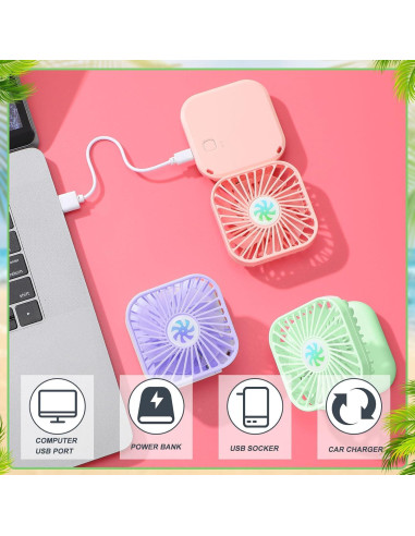 Ventilador de Cuello Hortsun 3 Piezas Portátil 3 Velocidades