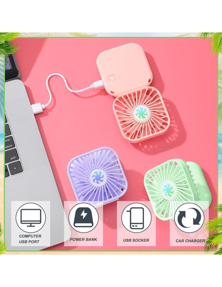 Ventilador de Cuello Hortsun 3 Piezas Portátil 3 Velocidades