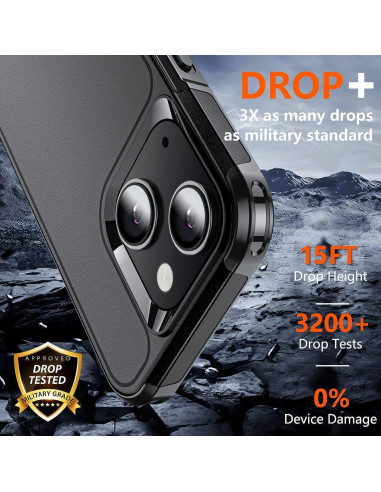 Funda a prueba de golpes AEDILYS para iPhone 15 + 2 protectores