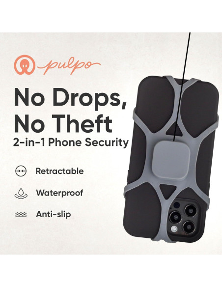 Correa Antirrobo Pulpo Leash Gris para Smartphones hasta 17,27 cm