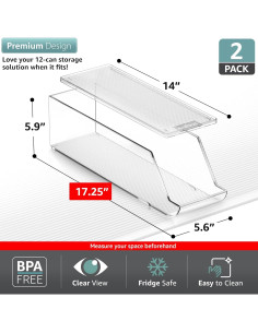 Organizador de Latas Sorbus Paquete de 2 Apilable 12 Latas 2