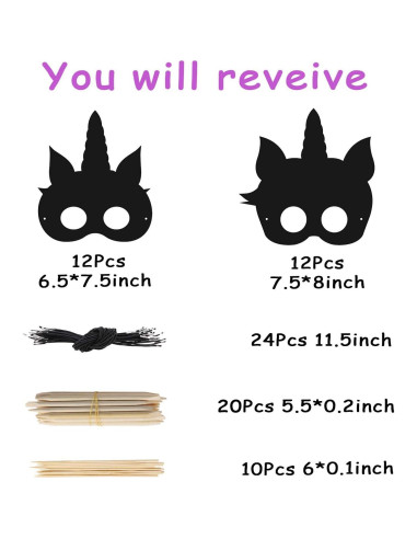 MÁSCARAS MÁGICAS MALLMALL6 24 Pcs DIY Fiesta Caballo