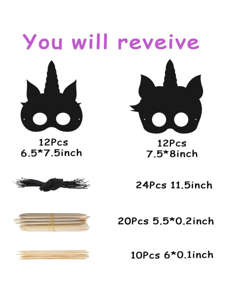 MÁSCARAS MÁGICAS MALLMALL6 24 Pcs DIY Fiesta Caballo