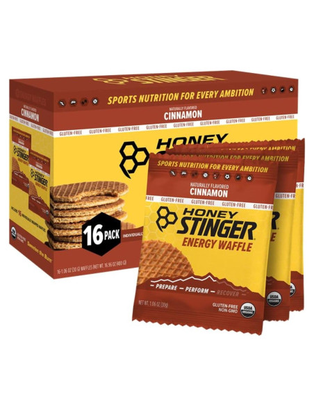 Waffle Energético Honey Stinger Canela Orgánico 16 Unidades