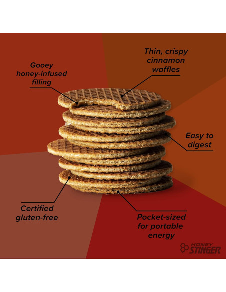 Waffle Energético Honey Stinger Canela Orgánico 16 Unidades