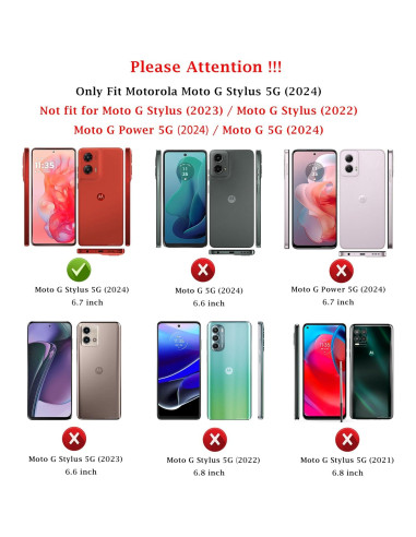 Funda para Motorola Moto G Stylus 5G 2024 con soporte 360