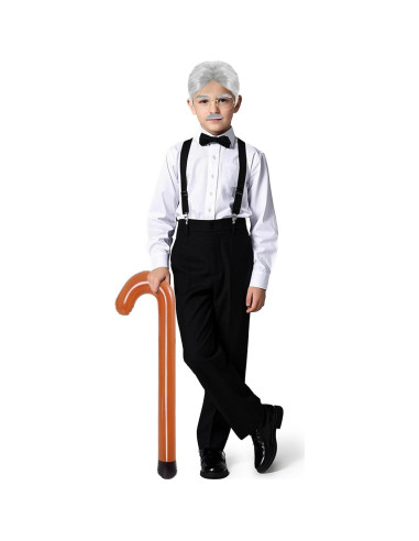 Disfraz de Abuelo Inflable JTYKUYR con Peluca y Gafas