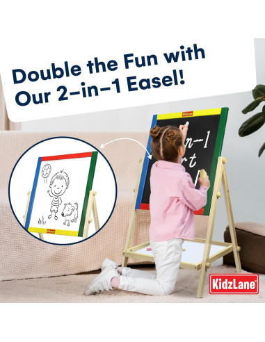 Caballete de Arte Kidzlane Doble Cara para Niños 65 cm
