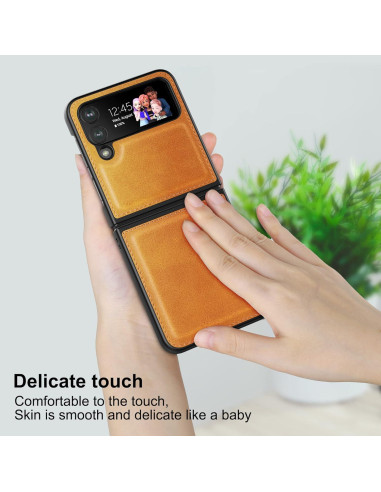 Funda Foluu para Samsung Galaxy Z Flip 4 5G Amarillo