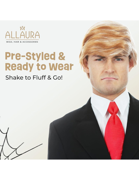 Peluca Donald Trump ALLAURA - Rubia, ajustable y realista