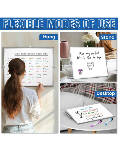 Tablero Magnético Grtard 40x30 cm Doble Cara con Soporte