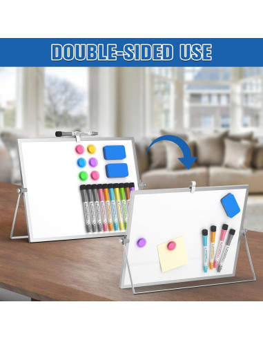 Tablero Magnético Grtard 40x30 cm Doble Cara con Soporte