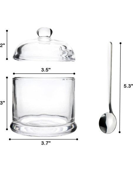 Bandeja de Sal de Vidrio HillSpring 283g con Cuchara Inoxidable