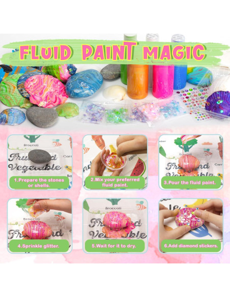 Kit de Pintura de Rocas y Conchas Kiditos RSPK-01