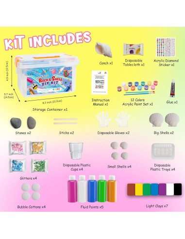 Kit de Pintura de Rocas y Conchas Kiditos RSPK-01