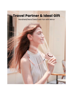 Ventilador de Cuello Gaiatop Rosa Recargable 3 Velocidades 2