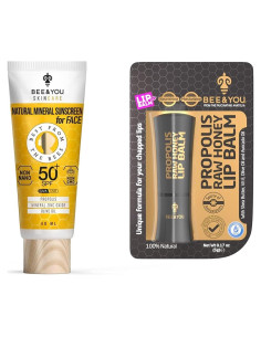 Paquete Bee y Tú: Protector Solar SPF 50 + Balsamo Labial Natural