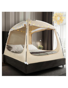 Carpa de Cama RIYDH Twin Caqui con Luz y 3 Puertas