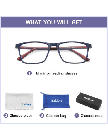 Gafas de lectura Baidoly unisex anti luz azul 2.0x