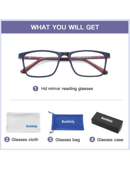 Gafas de lectura Baidoly unisex anti luz azul 2.0x