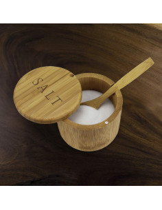 Caja de Sal de Bambú Totally Bamboo con Tapa Magnética 170g 2