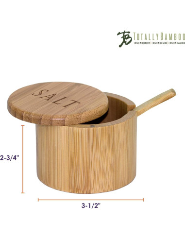 Caja de Sal de Bambú Totally Bamboo con Tapa Magnética 170g