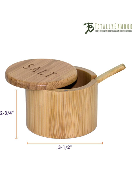 Caja de Sal de Bambú Totally Bamboo con Tapa Magnética 170g