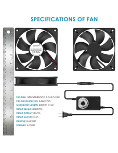 Ventilador 120mm Qirssyn AC con Controlador de Velocidad 2