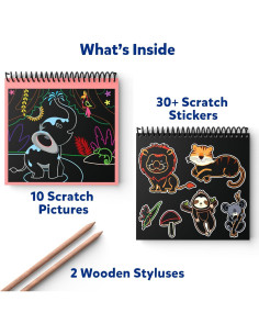 Skillmatics Libro de Arte para Rascar - Animales, 30+ Stickers 2