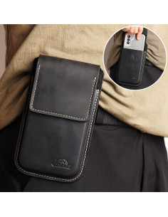 Funda de cuero Topstache XL para smartphone Negro 2