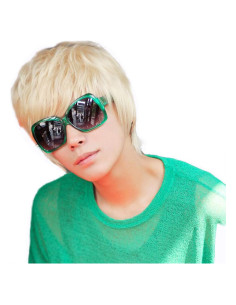 Peluca Corto Recto Rubia Platino OMORFIEER para Hombres