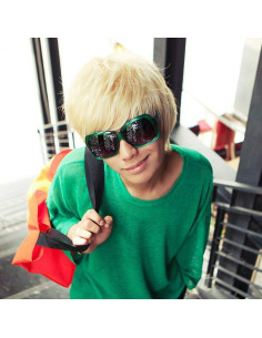 Peluca Corto Recto Rubia Platino OMORFIEER para Hombres 2