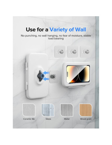 Soporte para teléfono de ducha LC-dolida 480 a prueba de agua