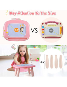 Pizarra Magnética Smasiagon para Niños 1-3 Años Rosa 2