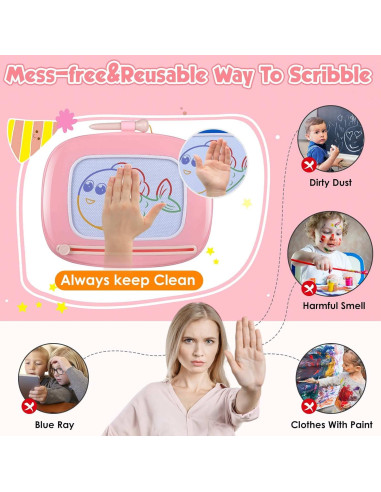 Pizarra Magnética Smasiagon para Niños 1-3 Años Rosa