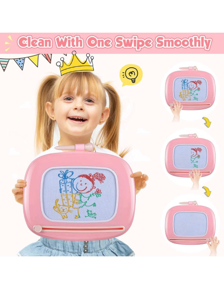 Pizarra Magnética Smasiagon para Niños 1-3 Años Rosa