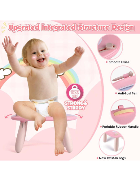 Pizarra Magnética Smasiagon para Niños 1-3 Años Rosa