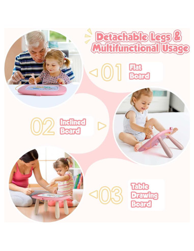 Pizarra Magnética Smasiagon para Niños 1-3 Años Rosa