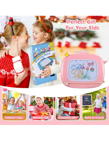 Pizarra Magnética Smasiagon para Niños 1-3 Años Rosa