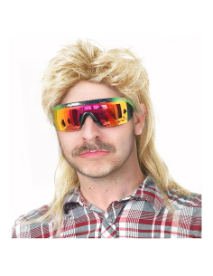 Peluca Mullet Traqur Rubia Claro para Disfraces 80s 90s