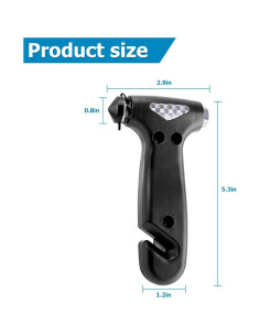 Martillo de Seguridad BELOMI para Automóvil 5-en-1 Negro 2