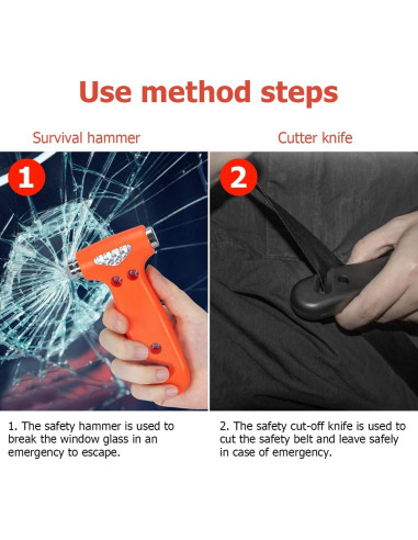 Martillo de Seguridad BELOMI para Automóvil 5-en-1 Negro